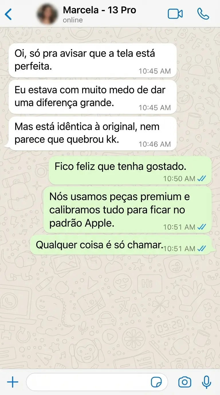 Avaliação da Marcela - Troca de Tela